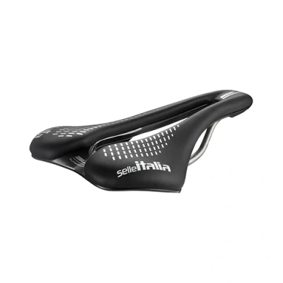 Imagen de Selle Italia SLR Boost Gravel TI 316 Superflow Sillín Bicicleta Gravel, Cómodo Sillin Racing en Gel, Agujero Superflow, Inserciones Hi Viz Talla L3, Negro/Blanco