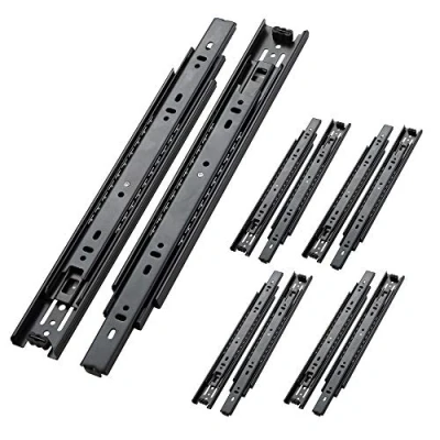 Imagen de AOLISHENG 5 pars (10 piezas) Guias Correderas Para Cajones 350mm Rieles Extensión Completa 45 KG Capacidad Carga Guías Laterales Con Rodamiento de Bolas