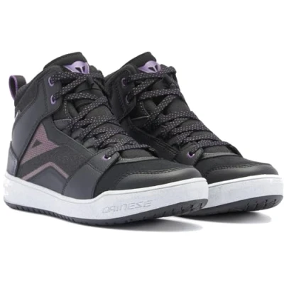 Imagen de Dainese Suburb D WP Shoes Wmn, Zapatos Impermeables para Moto Mujer, Negro/Blanco/Púrpura Metalizado, 40 EU