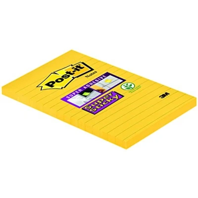 Imagen de Post It FT510093832 Notas Super Sticky, Color Amarillo (Ultra amarillo), Tamaño Standard, 152 x 102 mm, 6 Blocs