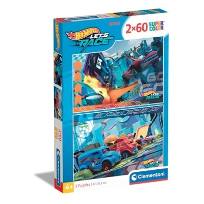 Imagen de Clementoni Hot Wheels Hotwheels 2 Supercolor Puzzles Infantiles De 20 Piezas, para Niños 3 5 Años, Desarrolla La Concentraciòn Mentàl Y Logica, 24816, Multicolor