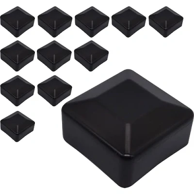 Imagen de SKIR&#039;CO (12 piezas) Tapas para Postes de Valla, Cuadradas 50 x mm Negras Plástico Color Negro RAL 9005