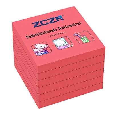 Imagen de ZCZN Notas Adhesivas 76 x mm, 6 Libros de Autoadhesivas, 80 Hojas/Libro, Postis Pequeños Adecuadas para