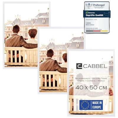 Imagen de CABBEL portarretratos (3 piezas) 40x50 cm Marco de madera MDF en blanco con cristal Plexi inastillable/Moderno