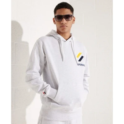 Imagen de Superdry Sportstyle Applique Hood Sudadera con Capucha, Ice Marl, M para Hombre