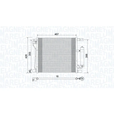 Imagen de MAGNETI MARELLI 350203992000 Condensador 466x408x16 408mm 466mm 16mm NISSAN: Juke (F15) 1.6 DIG T, T NISMO 4x4,