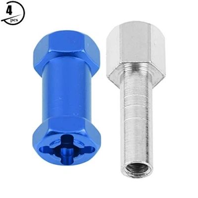 Imagen de Dilwe RC Coche Adaptador Hexagonal, 4 unids Metal Wheel Hub para D90 AX10 CC01 SCX10 F350 Control Remoto Rastreador(25 mm Azul)