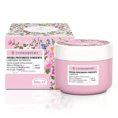 Imagen de Helan, Cuor di Petali, Icónica, Crema Hidratante Corporal Mujer, Nutritiva y Luminosa para la Piel del Cuerpo Manteca sin Petrolatos, con Aceite de Almendras Dulces Vitamina E 200 ml