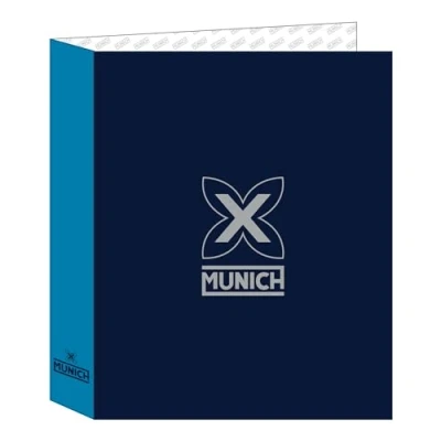 Imagen de Safta M657 Munich Nautic Carpeta Folio 4 Anillas, Ideal para Niños de Diferentes Edades, Cómoda y Versátil, Calidad Resistencia, 27x6x33 cm, Color Azul Marino, Estándar (512474657)