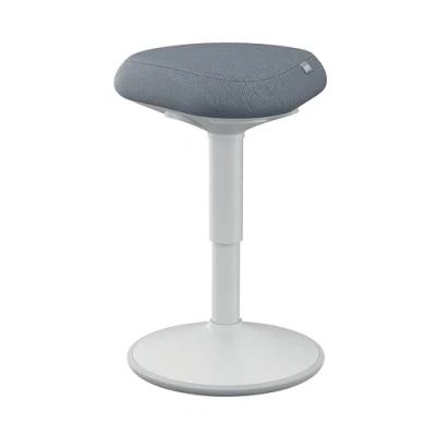 Imagen de Leitz Ergo Taburete Ergonómico con Acolchado Doble, Altura Ajustable 47 a 64cm para Trabajar Sentado, Cubierta Fabricada un 100% de Material Reciclado Post Consumo, Gama Ergo, Gris Claro, 65440085