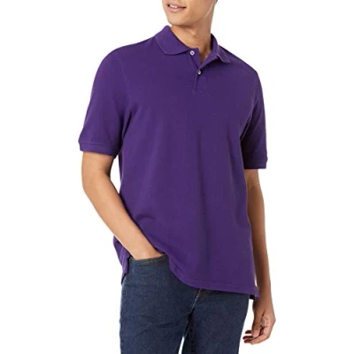 Imagen de Amazon Essentials Polo en piqué de algodón con Corte Regular (Disponible Talla Grandes y Largos Especiales) Hombre, Morado Oscuro, XXL