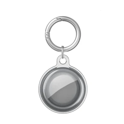 Imagen de Funda Impermeable para Apple AirTag, 360 de Protección Completa Cubierta Titular con Llavero AirTag (Transparente Negro)
