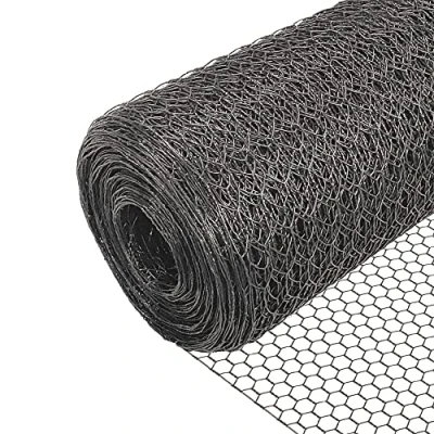 Imagen de VOUNOT Red Alambre Hexagonal, Rollo Malla Metalica, Tamaño de 13mm, 100 cm (H) x 25 m (L), Revestimiento PVC, Gris