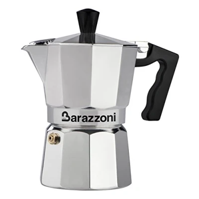 Imagen de Barazzoni La Caffettiera Alluminio cafetera 3 Tazas, Aluminio, Gris, 8.7x15.1x15.7 cm