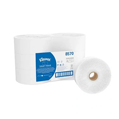 Imagen de Kleenex, 8570, rollo de papel higiénico Jumbo 2 capas, blanco, 6 rollos x 500 hojas