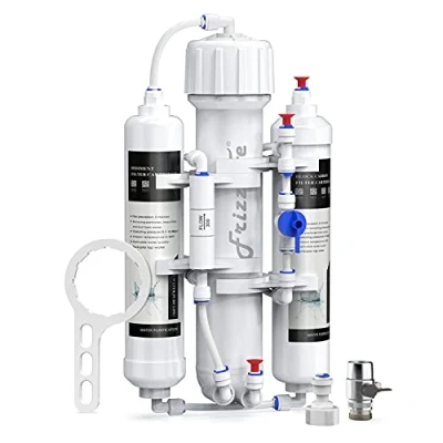 Imagen de FRIZZLIFE sistema de ósmosis inversa para acuario, compacto filtro agua RO, peces tropicales 3 etapas, discus, marino, compatible con membrana GPD 190L, 280L o 380L (190L)