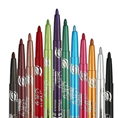 Imagen de 12 Colores Delineador de ojos Eyeliner color prueba agua Eye Liner,Lápiz Cejas Cosméticos Maquillaje