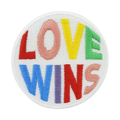 Imagen de Parche LGBTQ Love Wins Parches Termoadhesivos de Planchado para Ropa Aplique Codera Rodillera Bordado DIY Finally Home