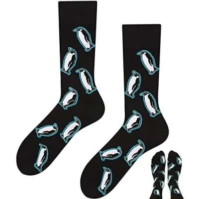 Imagen de Todo Colours Calcetines divertidos, multicolores, curiosos, con motivos alegres y llamativos, mensajes en distintos idiomas, 43 46
