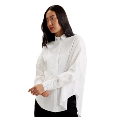 Imagen de Ted Baker Wmb izote Oversized Drop Shoulder Bib Detail Shirt Camisa, Blanco, 38 para Mujer