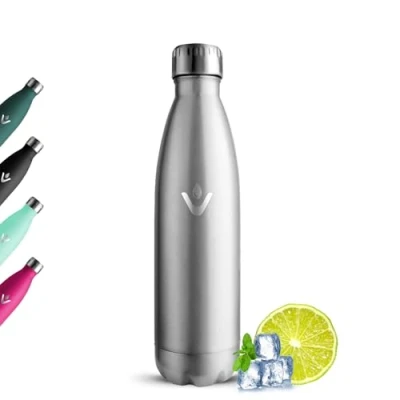 Imagen de Grsta Botella Agua Acero Inoxidable 500ml, a Prueba de Fugas, Cantimplora Termica, Mantiene 24H Frio/12H Calor, Reutilizable Termo Sin BPA para Niños, Senderismo, Oficina, Outdoor