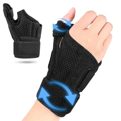 Imagen de UZSUZZ Férula de Soporte para Pulgar, Ajustable Pulgar Artritis, Tendinitis, Alivio del Dolor Túnel Carpiano Esguince Se Adapta a la Mano Derecha e Izquierda