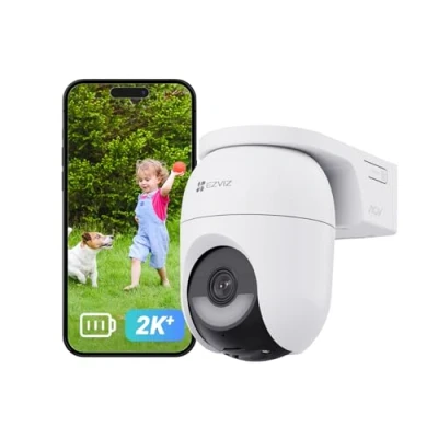 Imagen de EZVIZ 4MP Camara de Vigilancia Bateria Exterior, AOV 360 PTZ Cámara Sin Cables con 5200mAh, Detección Forma Humana/Vehículo, Visión Nocturna Color, Defensa Activa, CB8 Lite