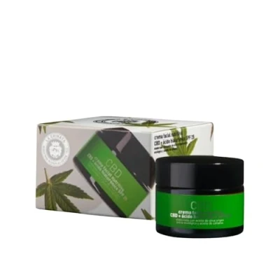 Imagen de Crema Facial Nutritiva CBD Ácido Hialurónico SPF25 La Chinata Hidratación Profunda para Piel Radiante Protección Solar Reducción de Arrugas Hidratante Anti Envejecimiento Rostro 50 ml