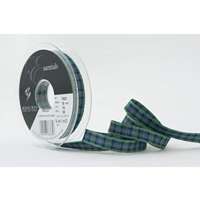 Imagen de Berisfords Cinta de tartán poliéster Cinta, diseño Flores, Escocia, 10 mm