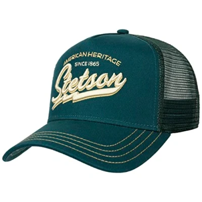Imagen de Stetson Grew Up Trucker Cap gorra de camionero para hombre, tamaño ajustable, béisbol con inserto malla, primavera/verano, Since 1865 Verde, 57 61