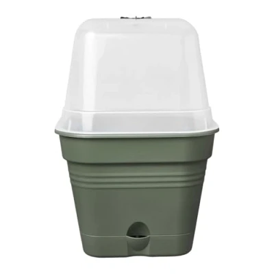 Imagen de Elho Green Basics Growpot Square Allin1 20 Verde Cultívalo Tú Mismo L 19.5 x W H 16.5 cm