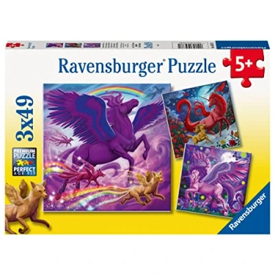 Imagen de Ravensburger Puzzle Criaturas mitológicas, Colección 3 x 49, de 49 Piezas, para Niños, Edad Recomendada 5+ Años