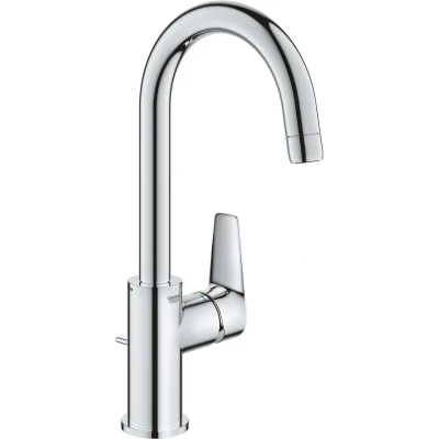 Imagen de Grohe Start Edge QuickFix Grifo de lavabo monomando L (caño alto en C giratorio, vaciador push open, menor consumo agua, altura 311mm), cromo, 24201001
