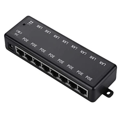 Imagen de Bewinner DC12V 48V Adaptador Inyector PoE de 8 Puertos, Pasivo Alimentación a Través Ethernet, Módulo Fuente para IEEE802.3af / en Estándar