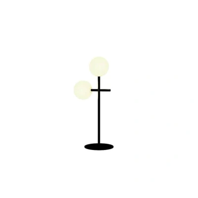 Imagen de Mantra Iluminación Lámpara de mesa Cellar, 2 luces, hierro, negro, cristal, blanco