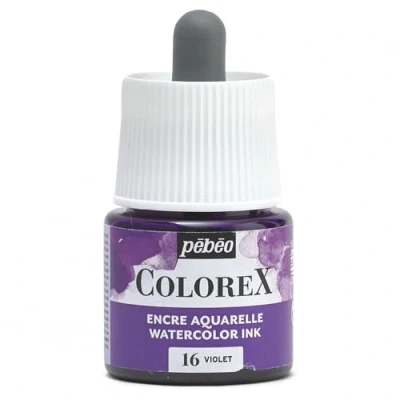 Imagen de Pebeo Tinta Colorex 45 ML Violeta para acuarela de acabado aterciopelado dibujo multiuso todos los medios