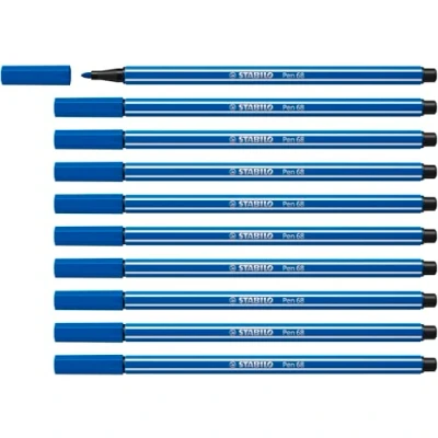 Imagen de Rotulador STABILO Pen 68 Caja con 10 unidades Color azul oscuro