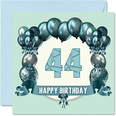 Imagen de Divertidas tarjetas de cumpleaños 44 para hombres, globos cumpleaños, tarjeta feliz papá, tío, abuela, hermana, tía, hermano, niñera, mamá, abuelo, felicitación,