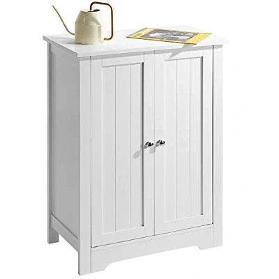 Imagen de BAKAJI Armario para baño de 2 Puertas con 3 estantes Interiores, Mueble Madera Densidad Media, Color Blanco, 60 x 30 80 cm, Talla única