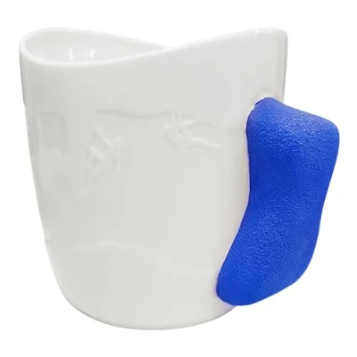 Imagen de TWO STONES taza de escalada en roca, café para escaladora como regalo escaladores, segura lavavajillas y microondas (blanco azul)