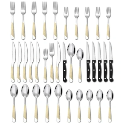 Imagen de Xespis Cuberterias Completas 6 Personas, 36 Piezas Cubiertos Acero Inoxidable, con Cuchillo Tenedor Cuchara, Elegantes, Muy Pulidos y Aptos para Lavavajillas, Casa,Fiesta,Restaurante