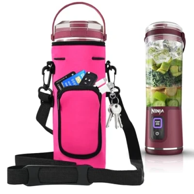 Imagen de Bolsa de almacenamiento portátil Blender con correa para el hombro Ninja BC151EUBK/BC151EUNV/BC151EUCR/BC151EUEM/BC151EUPR/BC151EUWH Blast Batidora Inalámbrica, portátil, 530 ml (Rosa)