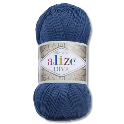 Imagen de Frida&#039;s Wollhaus Alize 100 g de lana Diva para tejer ganchillo, microfibra, 64 colores (279 azul noche)