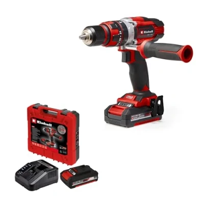 Imagen de Einhell taladro percutor sin cable TE CD 18/48 Li i (2x2,0 Ah) Power X Change (iones de litio, incluye función percusión, 2 baterías 2,0 Ah PXC, cargador y maletín)