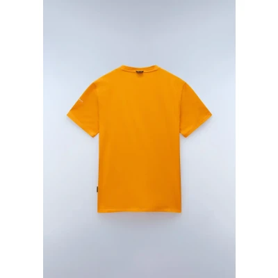 Imagen de Napapijri Badge Camiseta estampada, Hombre, Talla: Small, Orange marigold