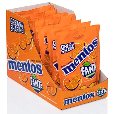 Imagen de Mentos Fanta Edición Limitada, Caramelo Masticable 7 bolsas de 160 gr (Total 1120 gr)
