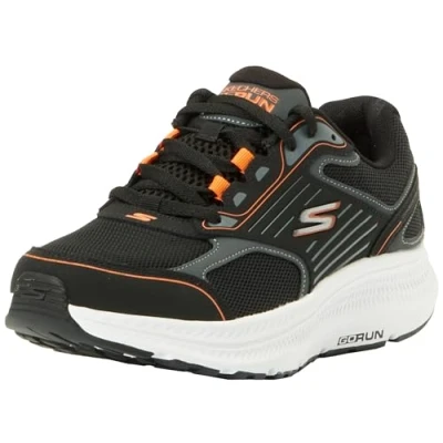 Imagen de Skechers Go Run Consistent 2.0, Zapatillas Hombre, Tela de Piel Negra y Naranja, 42 EU