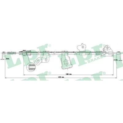 Imagen de LPR C0890B Cable de Freno Mano 1582/1377 Tambor TOYOTA: Yaris I Hatchback