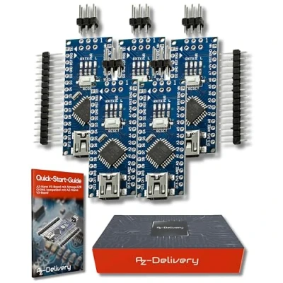 Imagen de AZDelivery 5 pcs AZ Nano V3 Board con Atmega328 CH340 E Book Incluido!