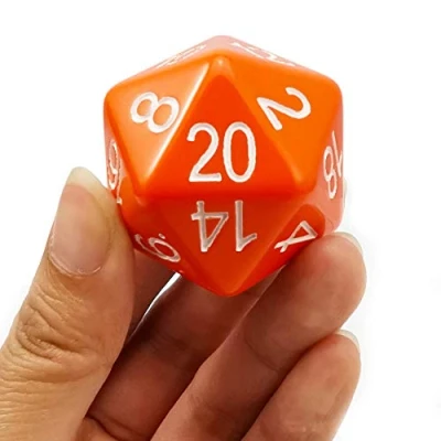 Imagen de Bescon Jumbo D20 38MM, Big Size 20 Sides Dice Opaque Orange, Faces Cube 1.5 Inch